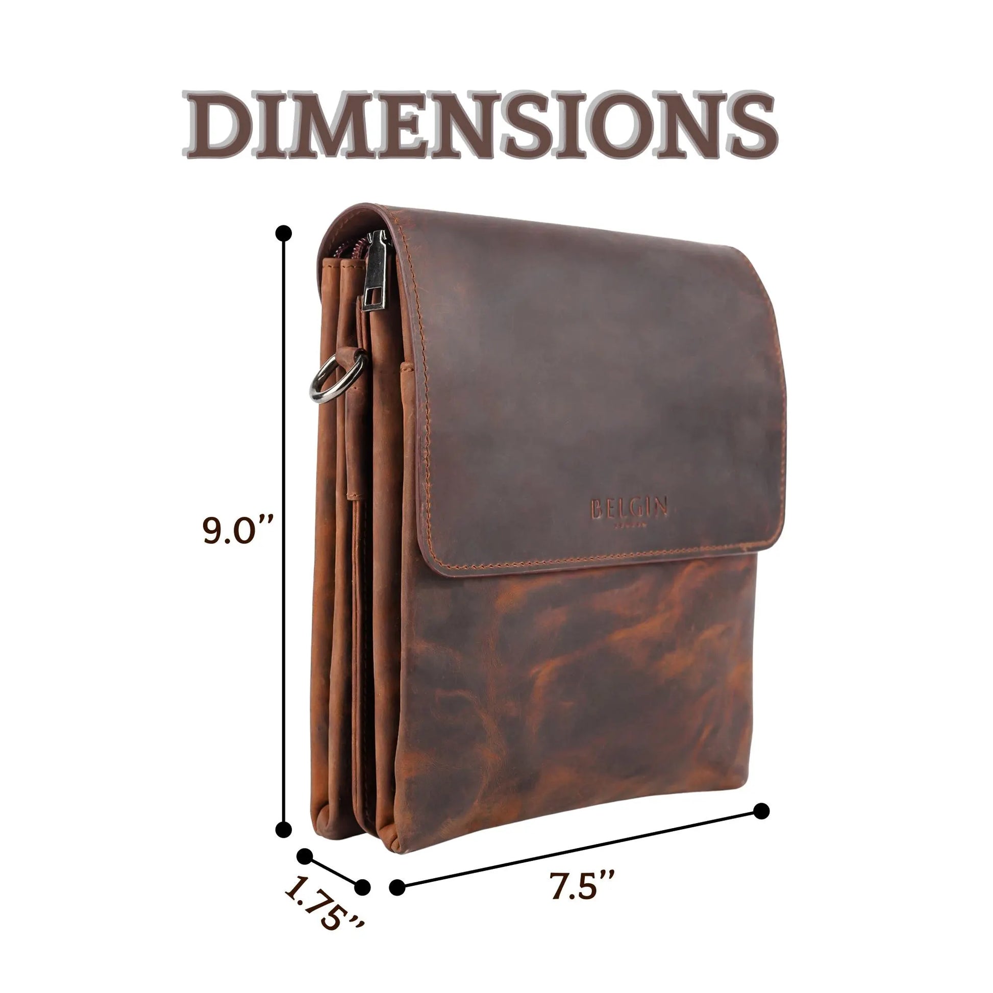 Brown Leather Sling/ Crossbody Bag for Travel and Casual Use