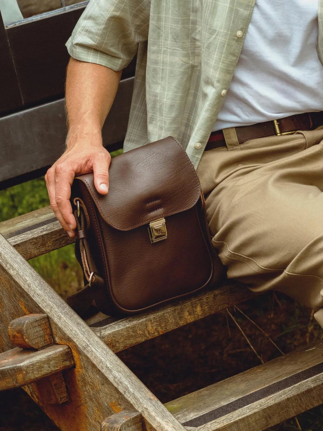 Handmade Brown Leather Messenger Bag, Italian Vegetable Tanned Leather