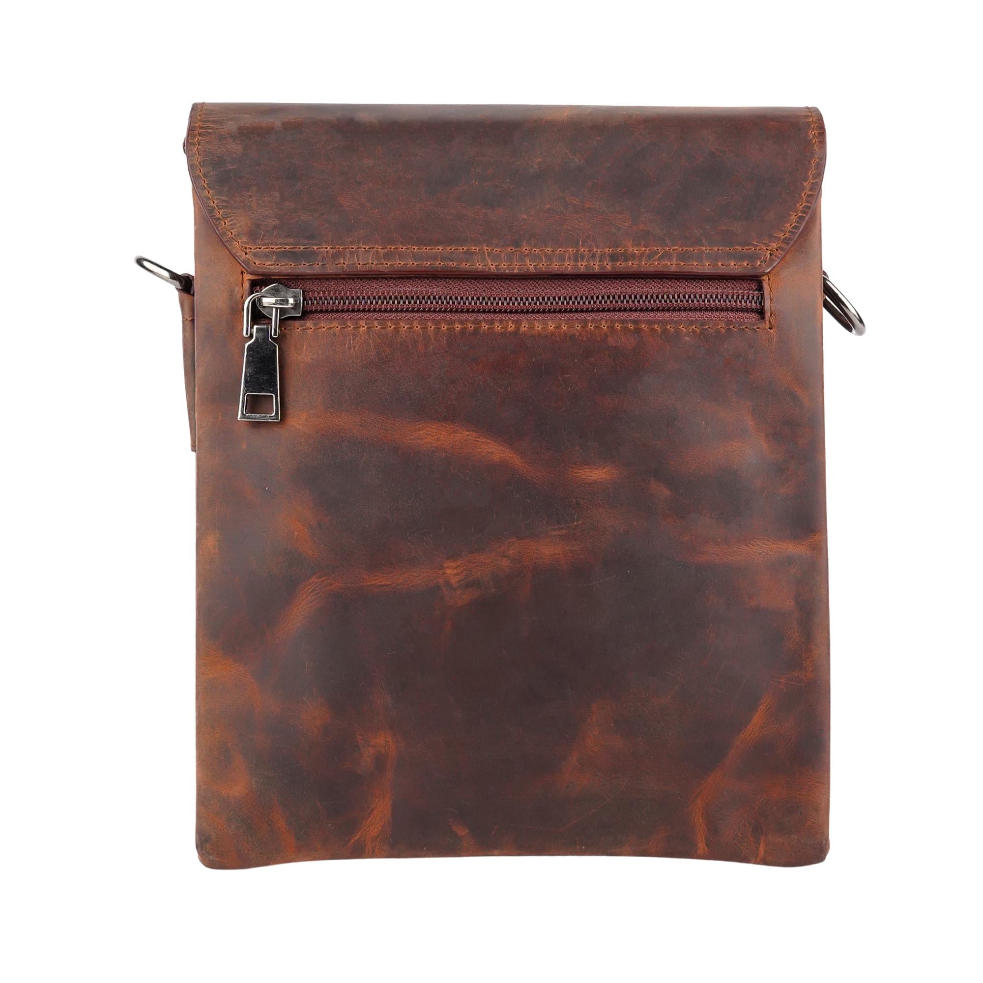 Brown Leather Sling/ Crossbody Bag for Travel and Casual Use
