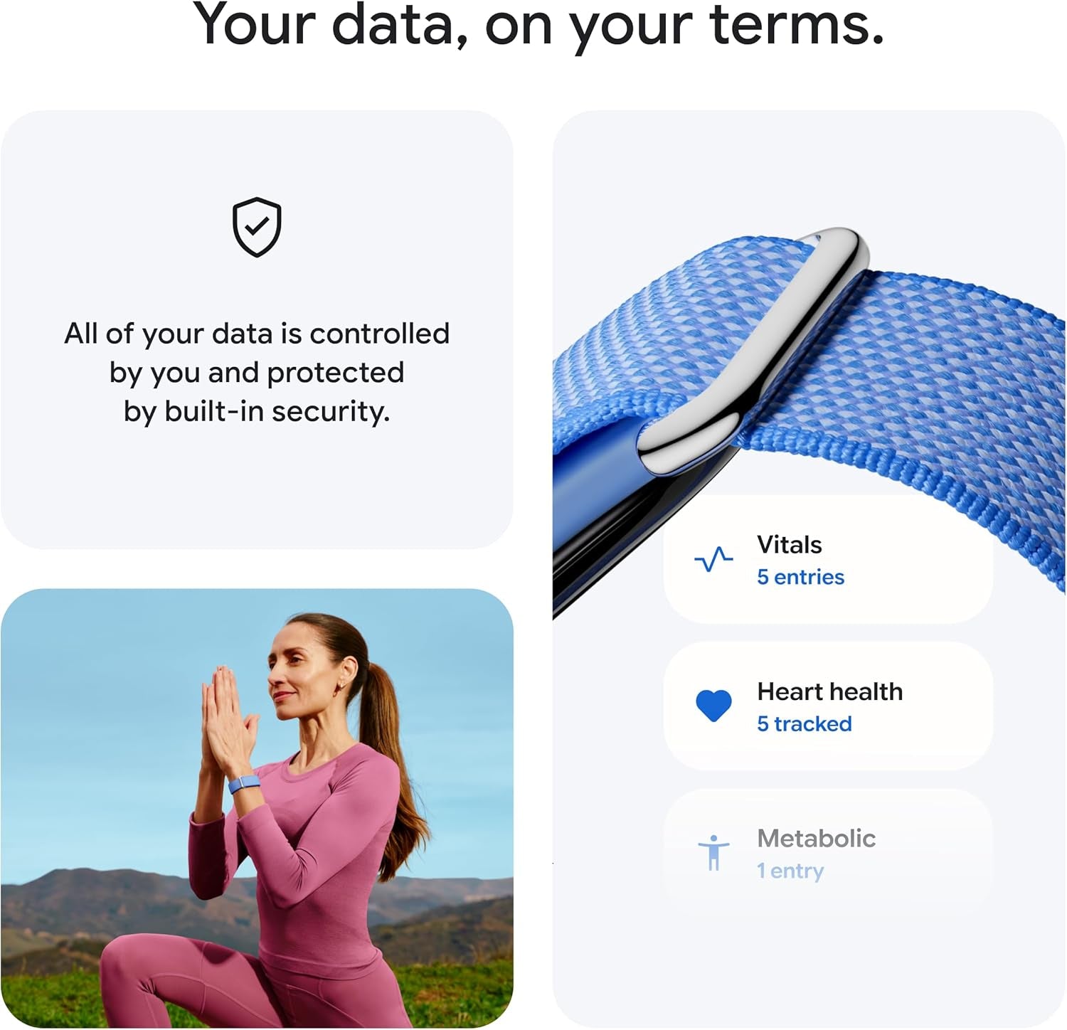 Google Fitbit Air - Screenless Activity Tracker with Fitness, Heart Rate, and Sleep Tracking - Personalized Ai-Powered Coaching - up to 7 Days’ Battery Life - Works with Ios and Android - Berry