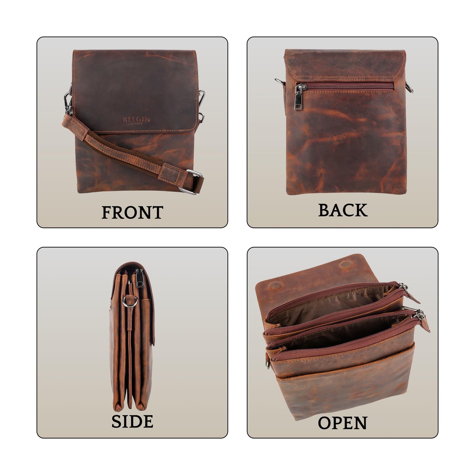Brown Leather Sling/ Crossbody Bag for Travel and Casual Use