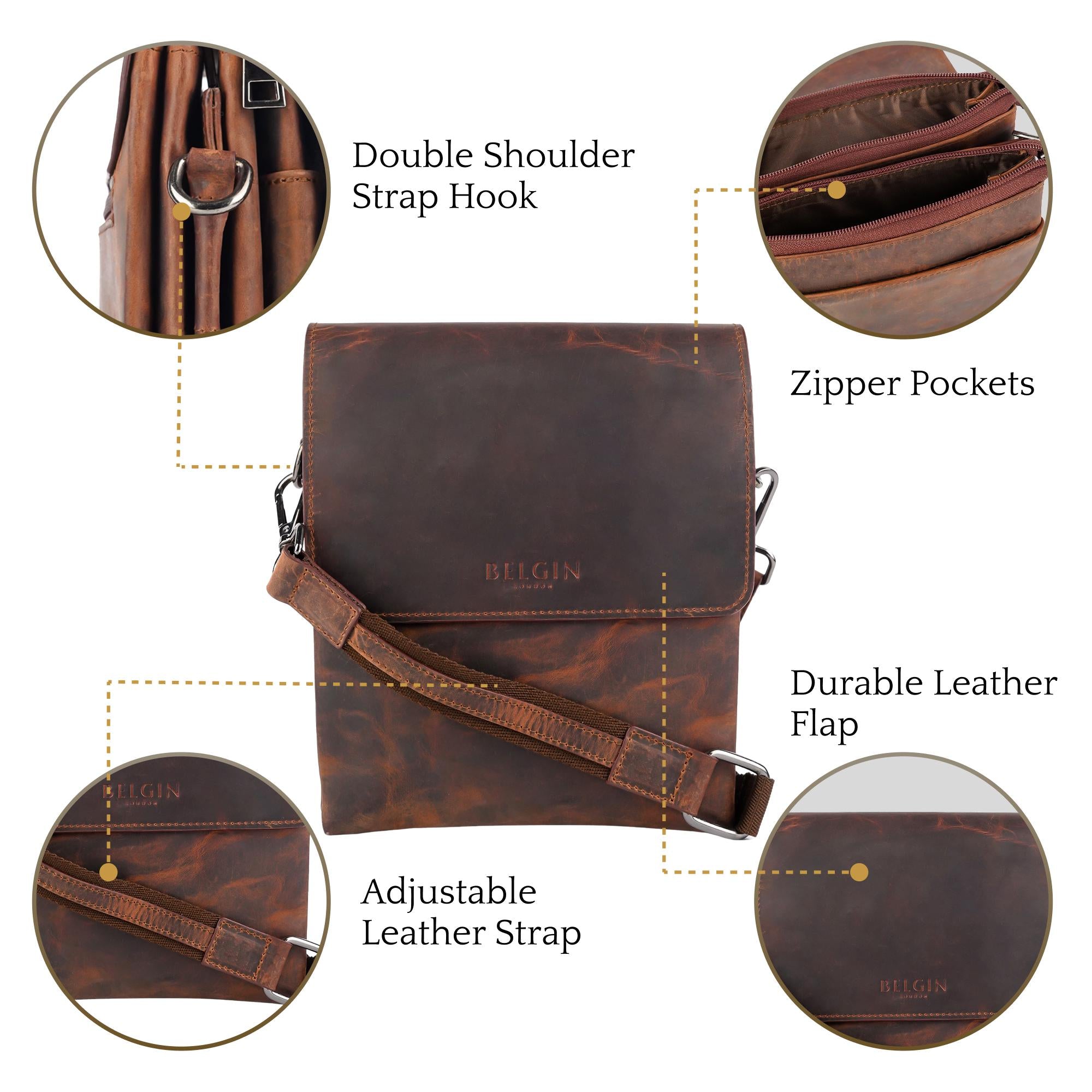 Brown Leather Sling/ Crossbody Bag for Travel and Casual Use