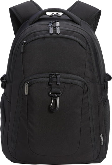 Travel Laptop Backpack with Multiple Pockets and Compartments for 17 in / 43.1 Cm Laptop, Water Resistant, Spacious with Padded Shoulder Straps, Black