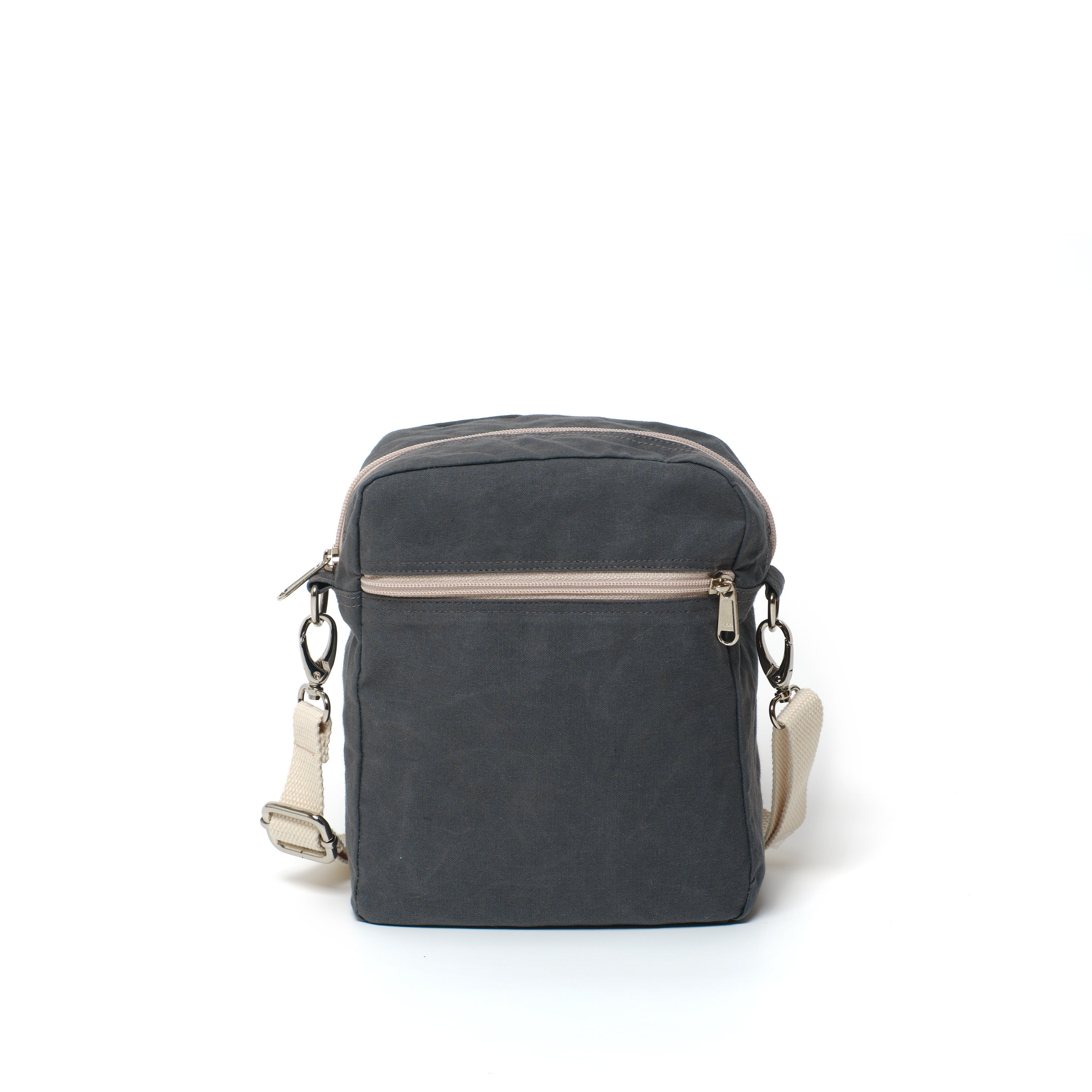 Small Gray Canvas Messenger Bag: Crossbody Travel Bag