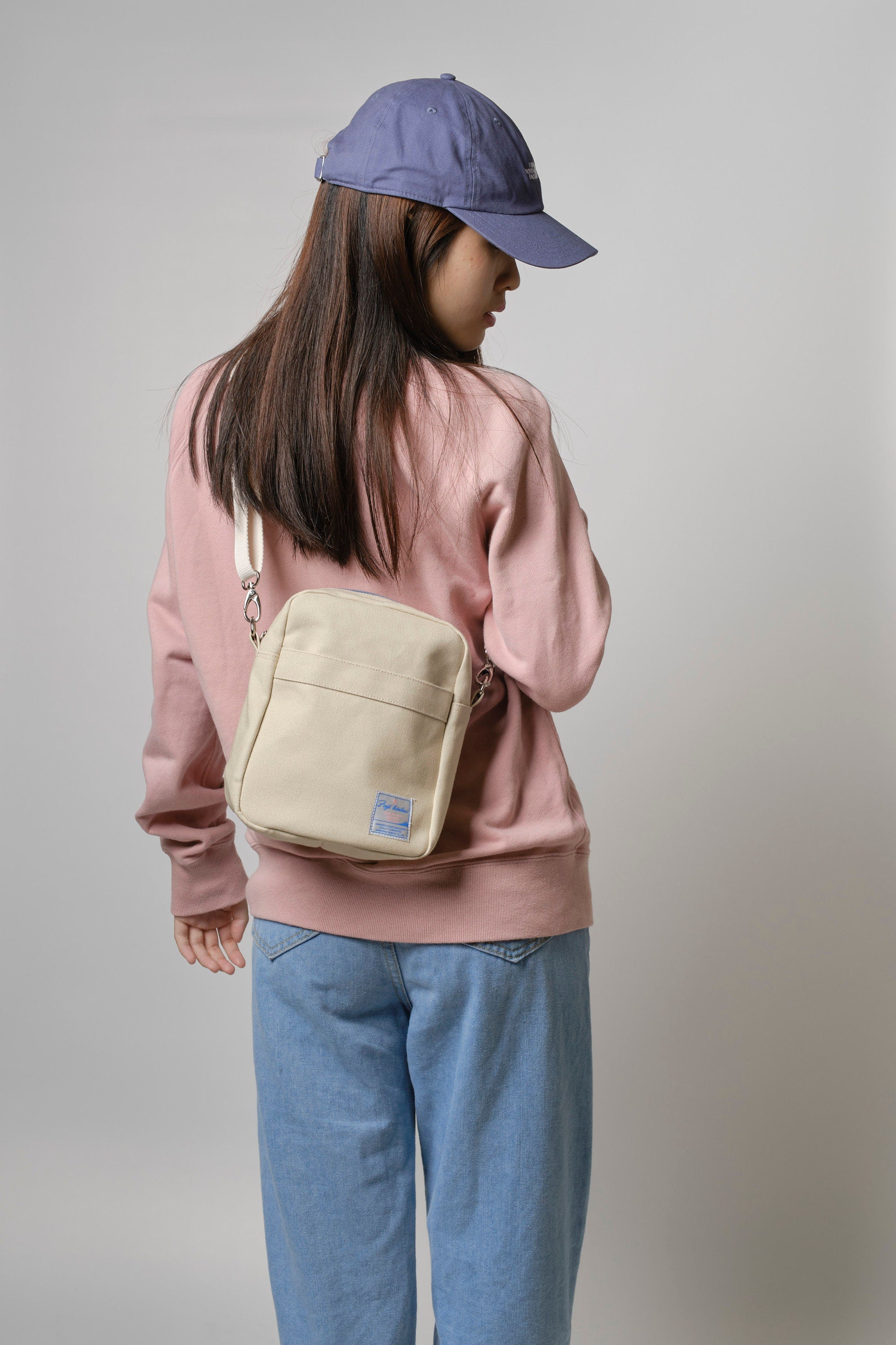 Small Gray Canvas Messenger Bag: Crossbody Travel Bag