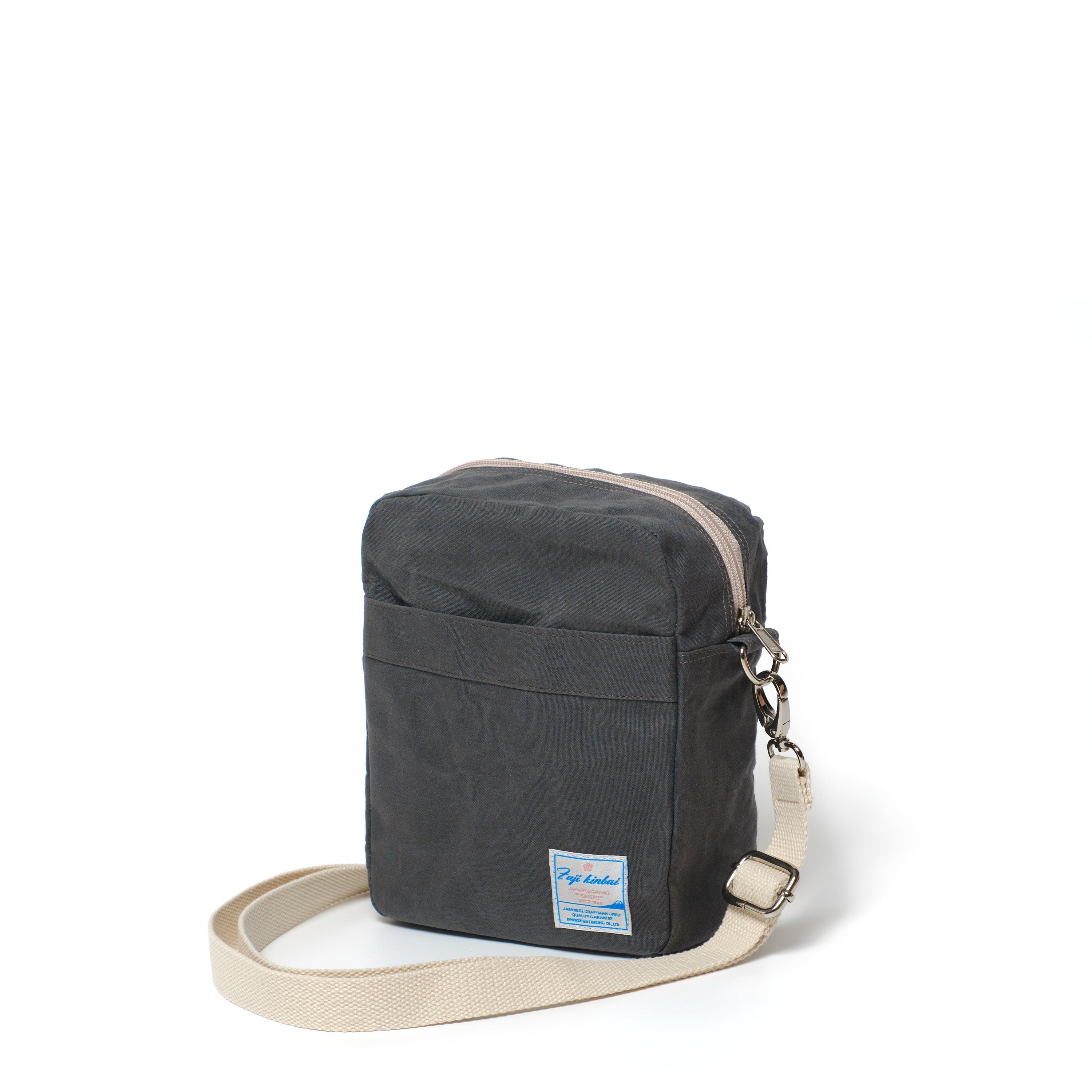 Small Gray Canvas Messenger Bag: Crossbody Travel Bag