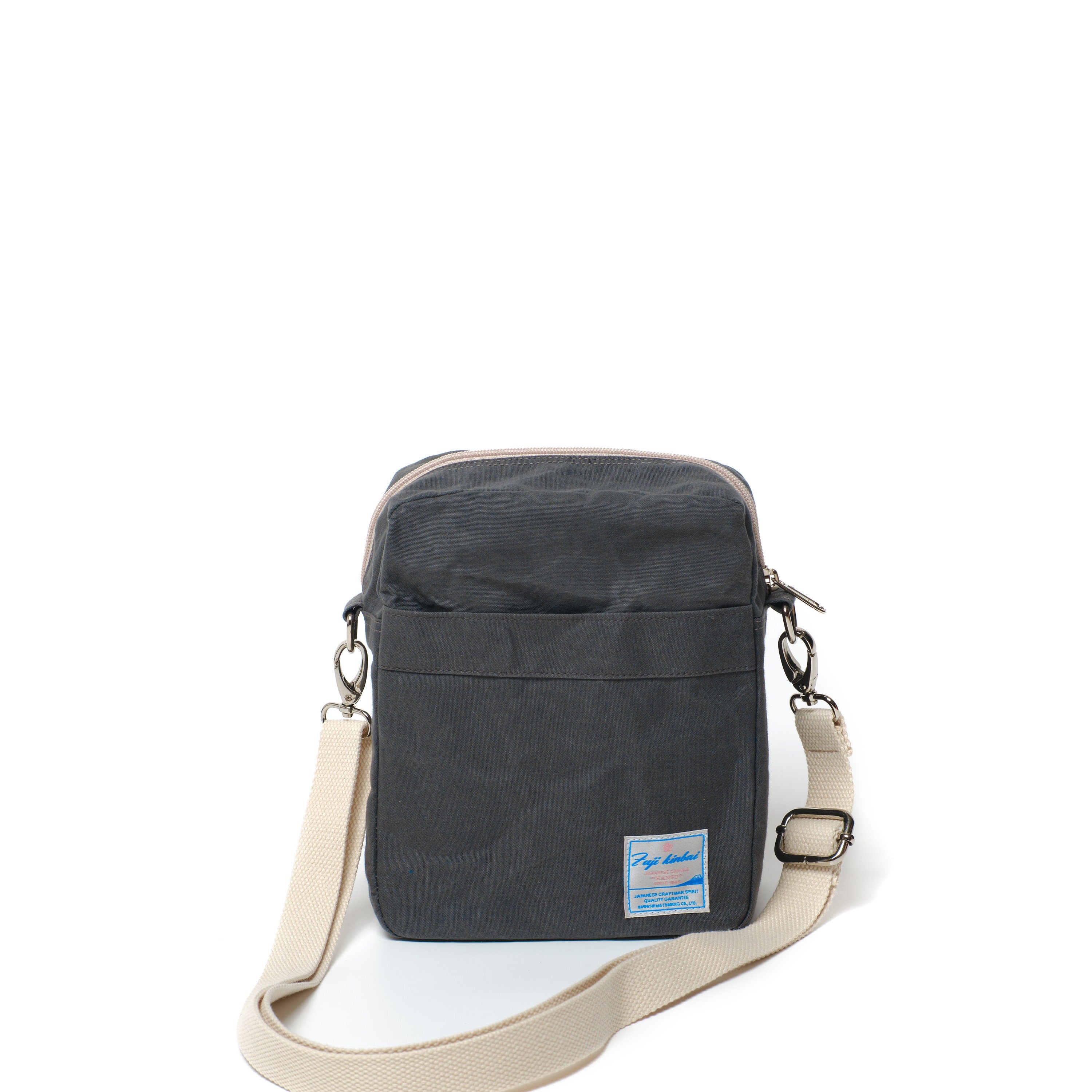 Small Gray Canvas Messenger Bag: Crossbody Travel Bag