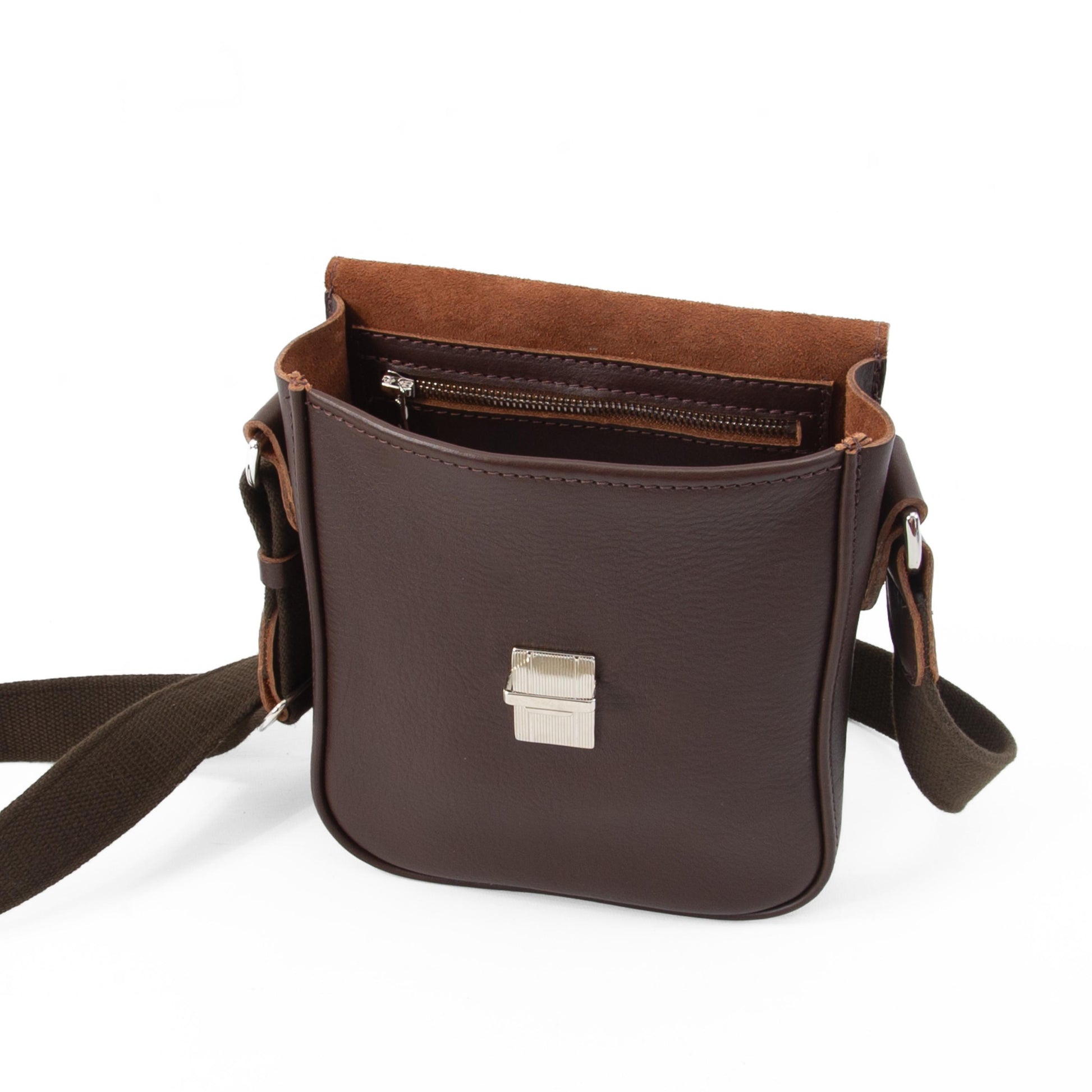 Handmade Brown Leather Messenger Bag, Italian Vegetable Tanned Leather