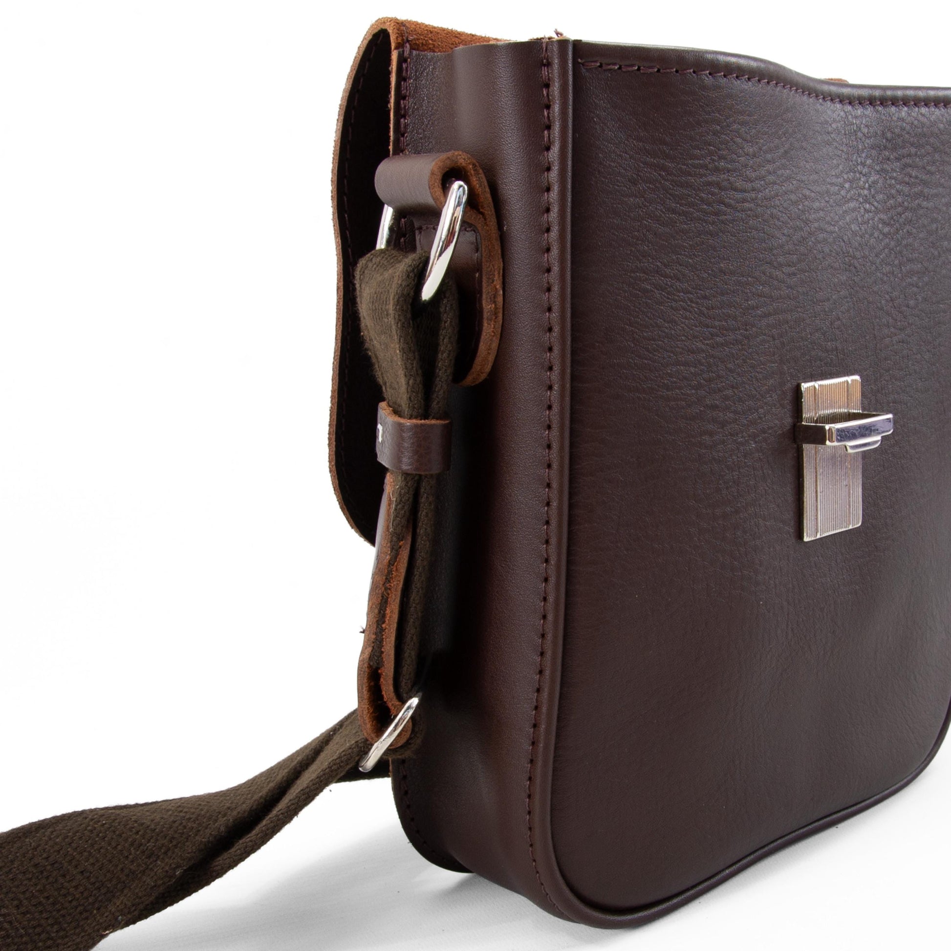 Handmade Brown Leather Messenger Bag, Italian Vegetable Tanned Leather
