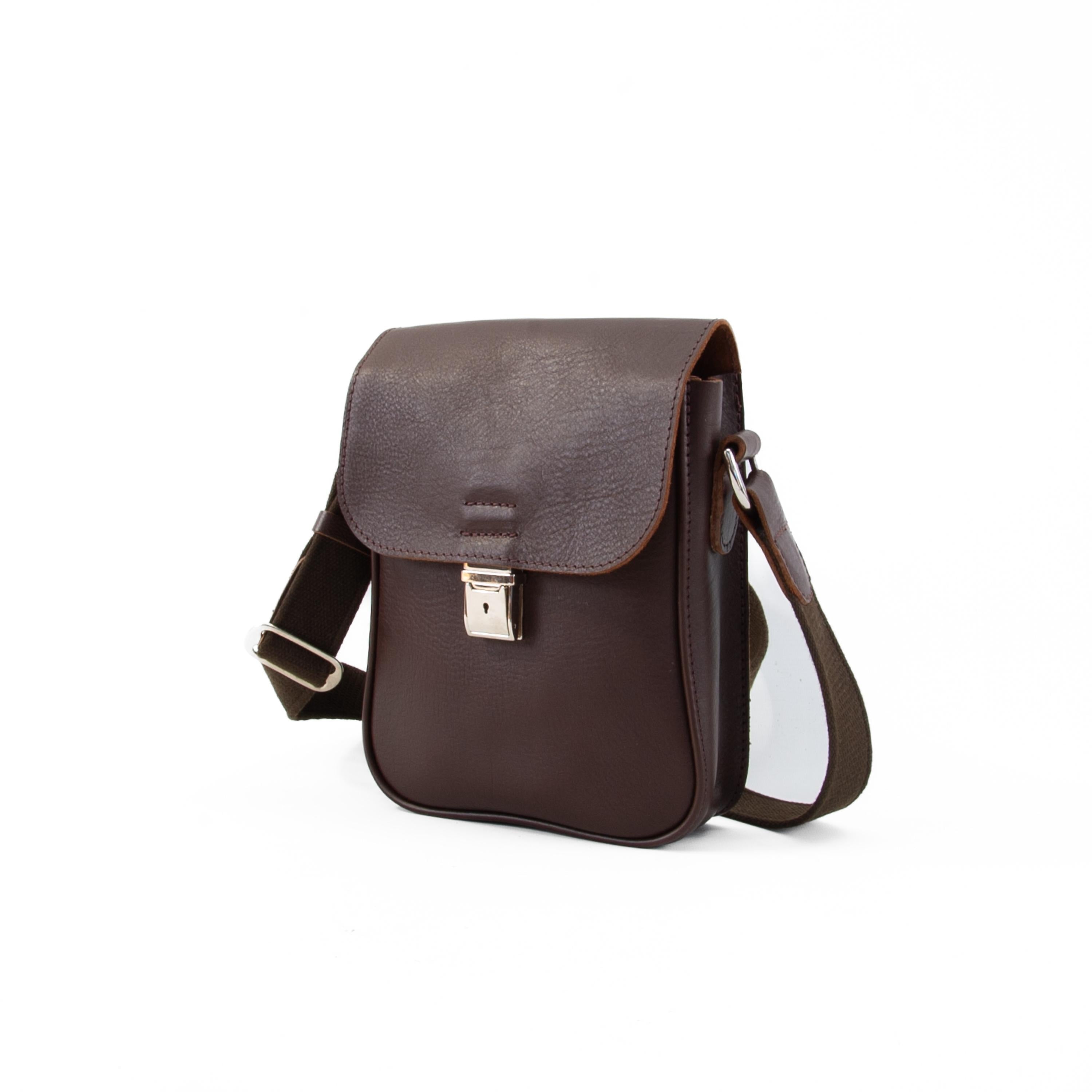 Handmade Brown Leather Messenger Bag, Italian Vegetable Tanned Leather